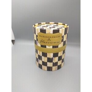 MacKenzie-Childs EMPTY Box For Glassware Butterfly Garden Tumbler COURTLY CHECK